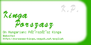 kinga porszasz business card